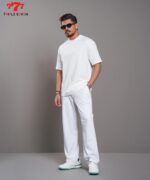 Triple Seven White Patterned Oversized T-Shirt